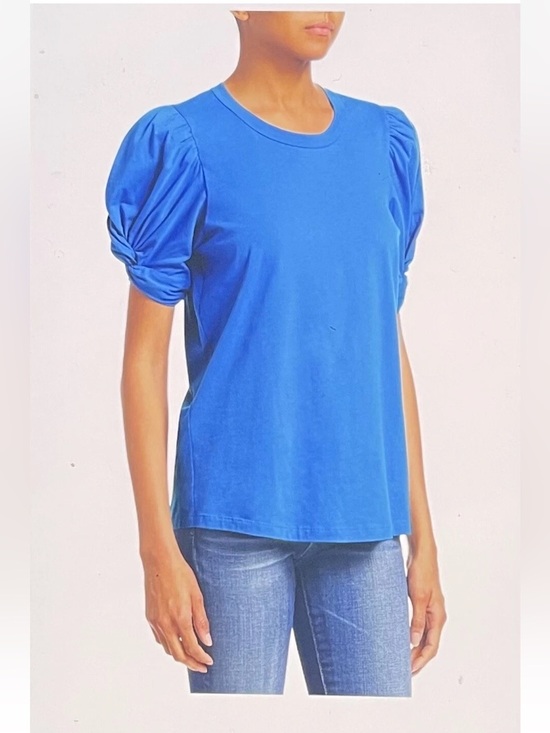 A.L.C. Tops - A.L.C. Top Shirt Tshirt XSmall XS Puff-Sleeve Crew Neck Blue Cotton Feminine